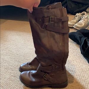 Brown boots, cover calf